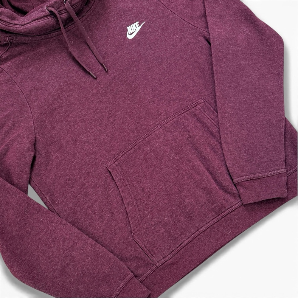 Nike Sportswear Club Fleece Cowl Neck Pullover Hoodie Burgundy Women’s Medium - Picture 2 of 6